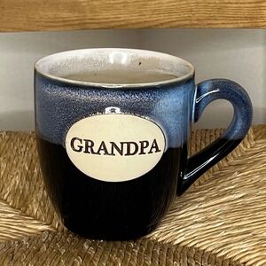 Grandpa Coffee Mug Burton + Burton Blue Black Novelty Gift For Grandfather